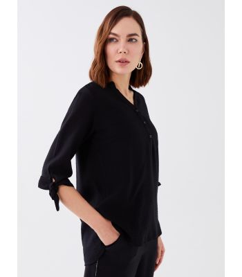 Johnny Collar Regular Women's Blouse