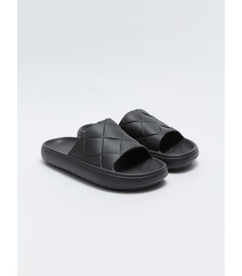 Self Patterned Single Band Men's Slippers