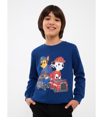 Crew Neck Paw Patrol Printed Long Sleeve Boy T-Shirt