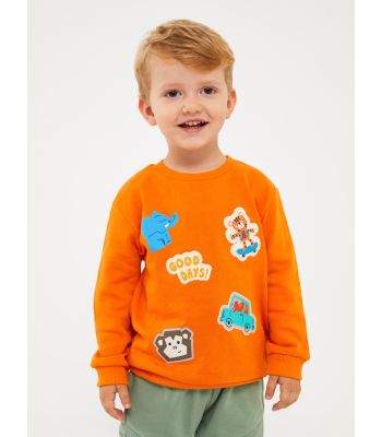 Poncho Crew Neck Printed Baby Boy Sweatshirt