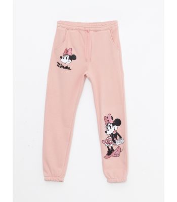 Elastic Waist Minnie Mouse Printed Girl's Tracksuit Bottoms