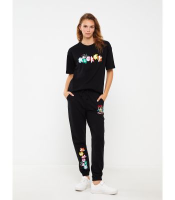 Elastic Waist Mickey Mouse Printed Women's Jogger Sweatpants