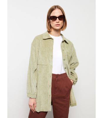 Plain Long Sleeve Velvet Women Shirt Jacket