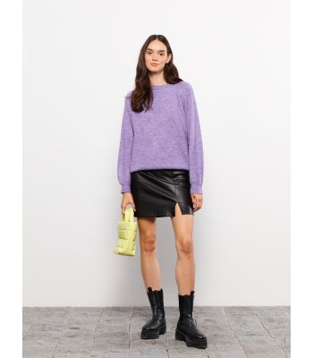 Crew Neck Regular Long Sleeve Women's Tricot Sweater