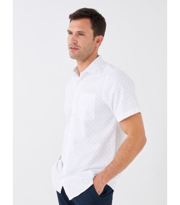 Regular Fit Men's Short Sleeve Patterned Patterned Shirt