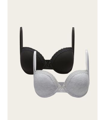 Underwire Unfilled Plain Bra 2-Pack