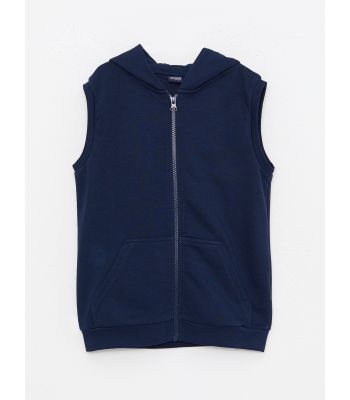 Hooded Basic Boy Zippered Vest