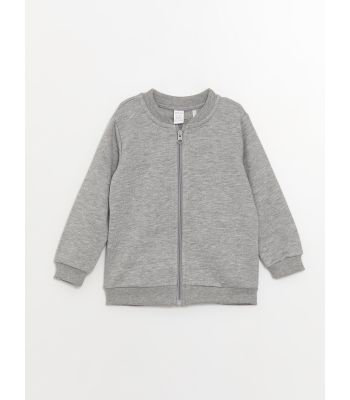 College Collar Long Sleeve Basic Baby Boy Zipper Sweatshirt