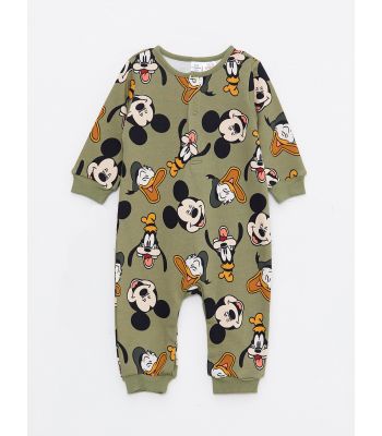 Crew Neck Long Sleeve Disney Printed Baby Boy Rompers