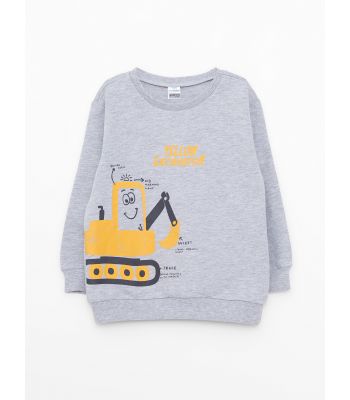 Crew Neck Long Sleeve Printed Baby Boy Sweatshirt