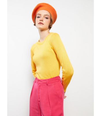 Crew Neck Regular Long Sleeve Women's Tricot Sweater