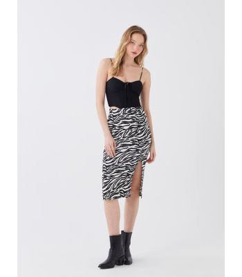 Women's Pencil Skirt With Elastic Waist Pattern