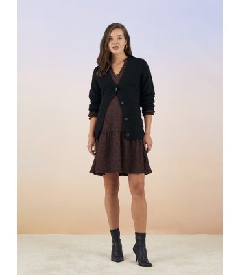 V Neck Regular Long Sleeve Maternity Tricot Cardigan