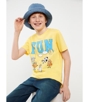 Crew Neck Printed Short Sleeve Boy T-Shirt