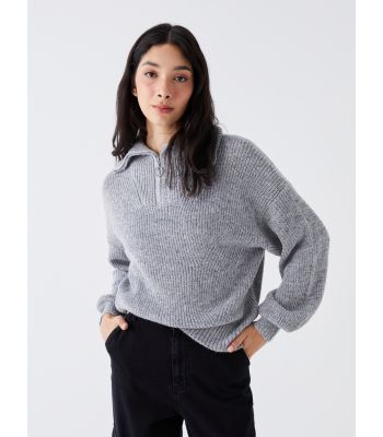 Turtle Neck Regular Long Sleeve Women's Tricot Sweater