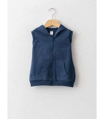 Hooded Basic Baby Boy Zippered Vest