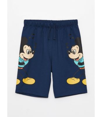 Mickey Mouse Printed Boy Shorts With Elastic Waist