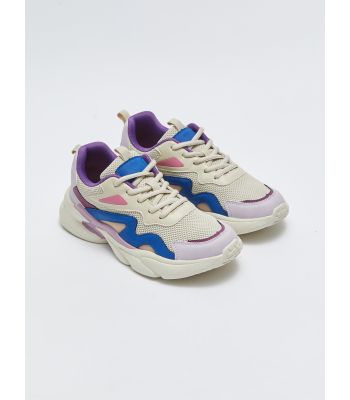 Color Block Lace-Up Women's Active Sneakers