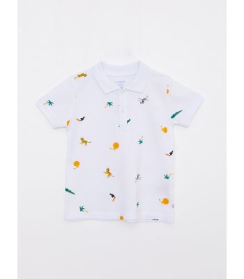 Polo Neck Short Sleeve Printed Baby Boy T-Shirt