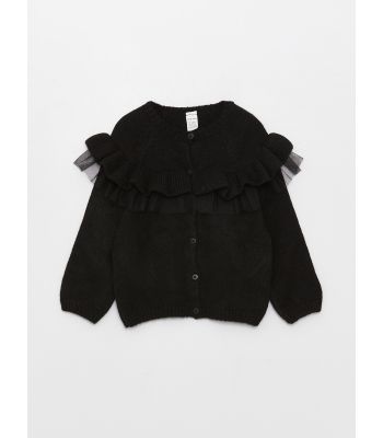 Crew Neck Baby Girl Knitwear Cardigan