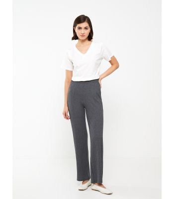 Elastic Waist Slim Fit Women's Trousers