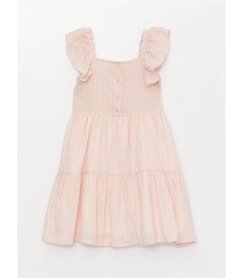 Square Neck Short Sleeve Girls Dress