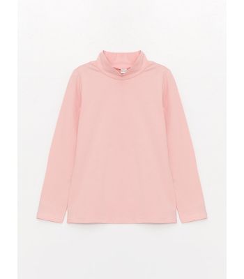 Half Turtleneck Basic Long Sleeve Girl T-shirt