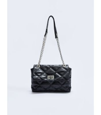 Leather Look Quilted Women's Baguette Bag