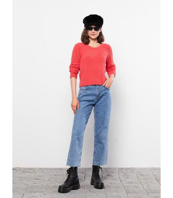 Crew Neck Regular Long Sleeve Women's Tricot Sweater