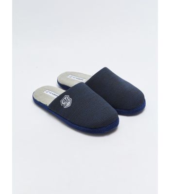 Embroidered Closed Front Men's Indoor Slippers