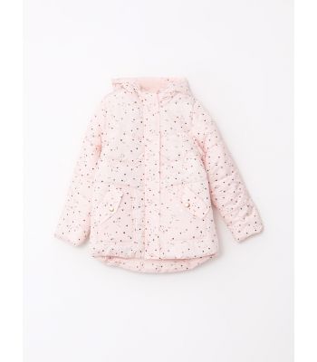 Hooded Printed Girl Coat