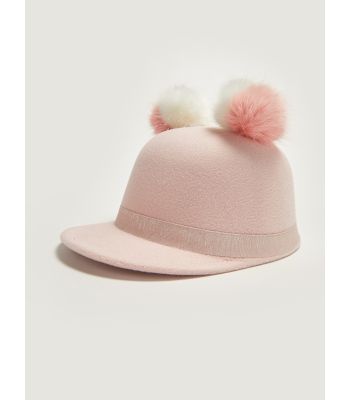 Girl's Pompom Cachet Hat