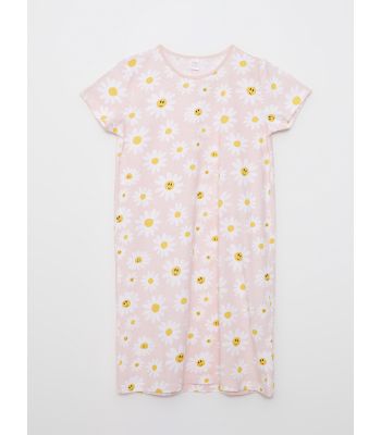 Crew Neck Short Sleeve Girl's Nightdress