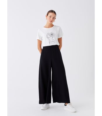 Elastic Waist Comfortable Fit Women's Trousers