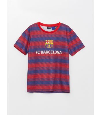 Crew Neck Barcelona Printed Short Sleeve Boy T-Shirt