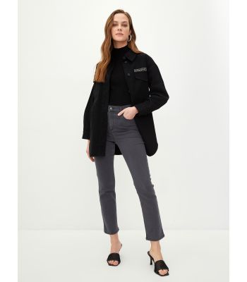 Skinny Fit Regular Pocket Detailed Women's Denim Trousers