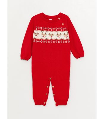 Crew Neck Baby Boy Knit Jumpsuit