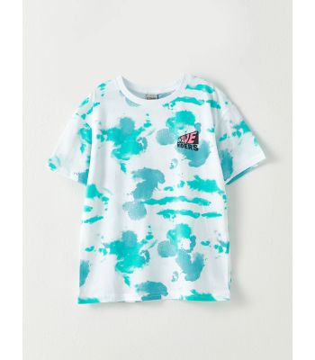 Crew Neck Printed Short Sleeve Cotton Boy T-shirt