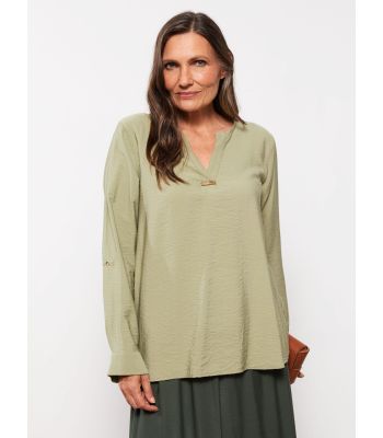Turtleneck Straight Long Sleeve Women Blouse