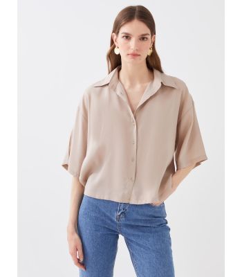 Plain Short Sleeve Oversize Women's Shirt