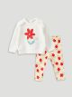 Crew Neck Long Sleeve Printed Baby Girl Sweatshirt and Tights 2-Pack Set