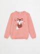 Crew Neck Patterned Long Sleeve Girl Tricot Sweater