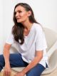 V-neck Straight Short Sleeve Cotton Women's T-Shirt