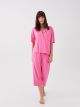 Shirt Collar Printed Short Sleeve Women's Capri Pajamas Set