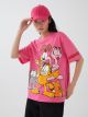 Crew Neck Garfield Printed Short Sleeve Oversize Women's T-Shirt