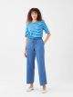Women's Elastic Waist Wideleg Straight Jean Trousers