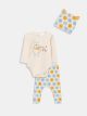 Crew Neck Long Sleeved Winnie the Pooh Printed Cotton Baby Boy Set 3 Pieces
