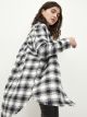 Shirt Collar Plaid Long Sleeve Gabardine Fabric Women's Tunic