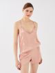 Elastic Waist Patterned Satin Women's Pajama Bottom