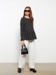 Crew Neck Polka Dot Long Sleeve Maternity Blouse